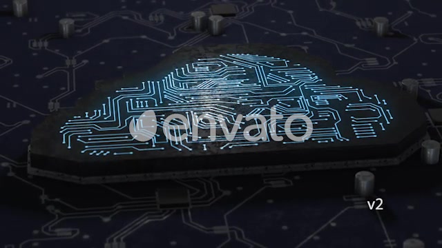 Artificial Intelligence & Digital Network Connected Cloud in Printed Circuit Board Videohive 22103565 Motion Graphics Image 8