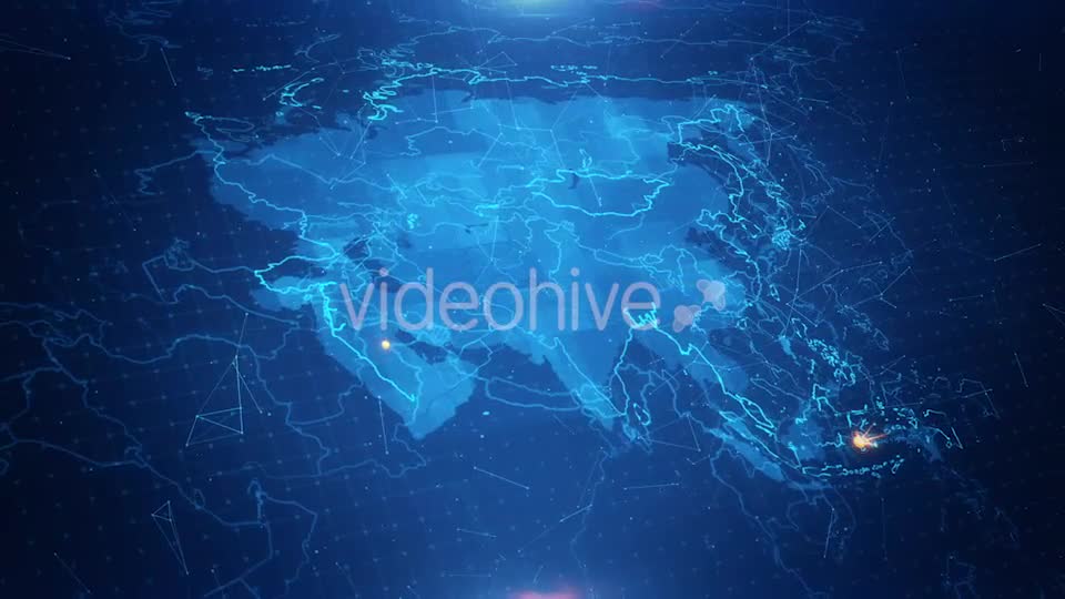 Asia Map Background with Connections 4K Videohive 21098392 Motion Graphics Image 1
