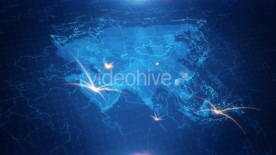 Asia Map Background with Connections 4K Videohive 21098392 Motion Graphics Image 2