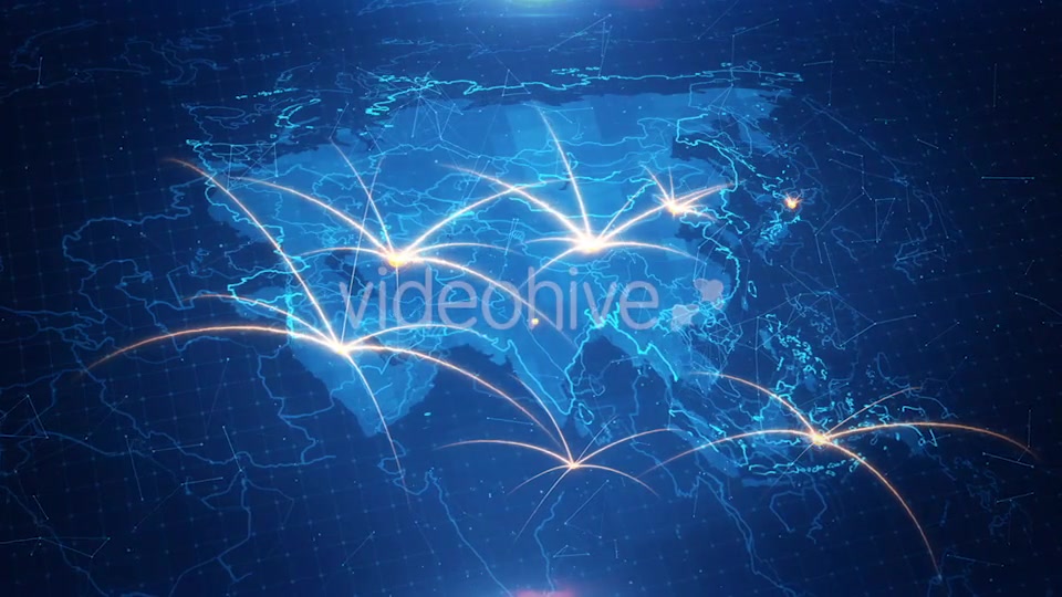 Asia Map Background with Connections 4K Videohive 21098392 Motion Graphics Image 3