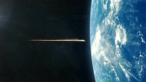 Asteroid Impact on Planet Earth Blue - Videohive 21833866 Download