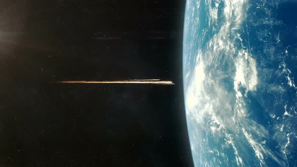 Asteroid Impact on Planet Earth Orange - 21833867 Videohive Download