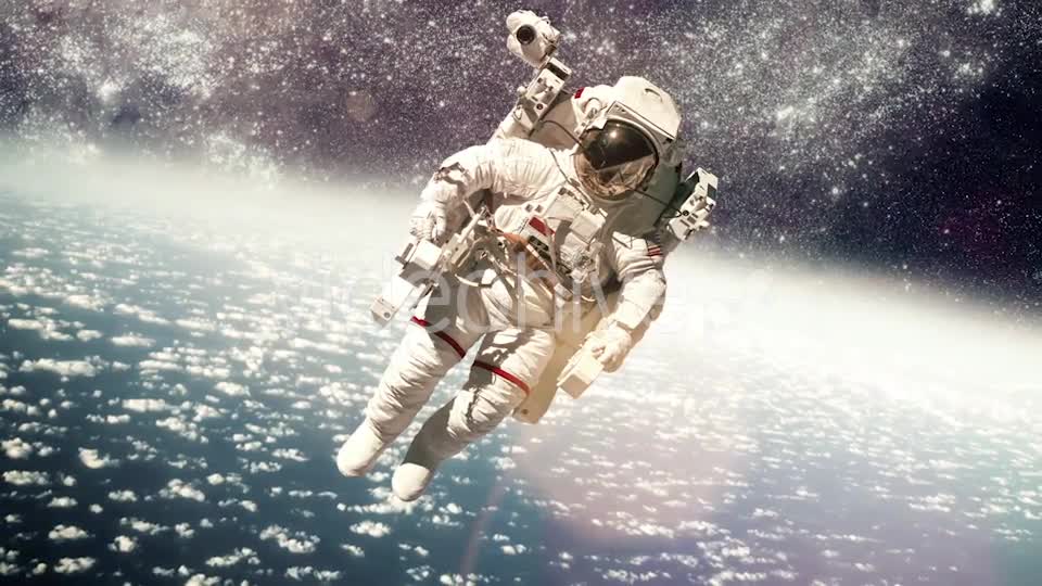 Astronaut In Outer Space Against The Planet Earth Videohive 15330844 Motion Graphics Image 1
