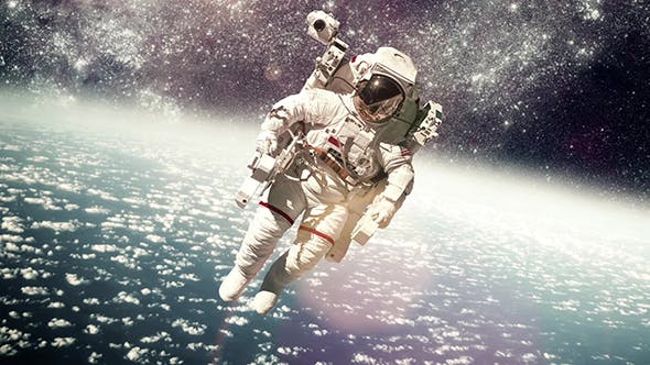 Astronaut In Outer Space Against The Planet Earth - 15330844 Download Videohive