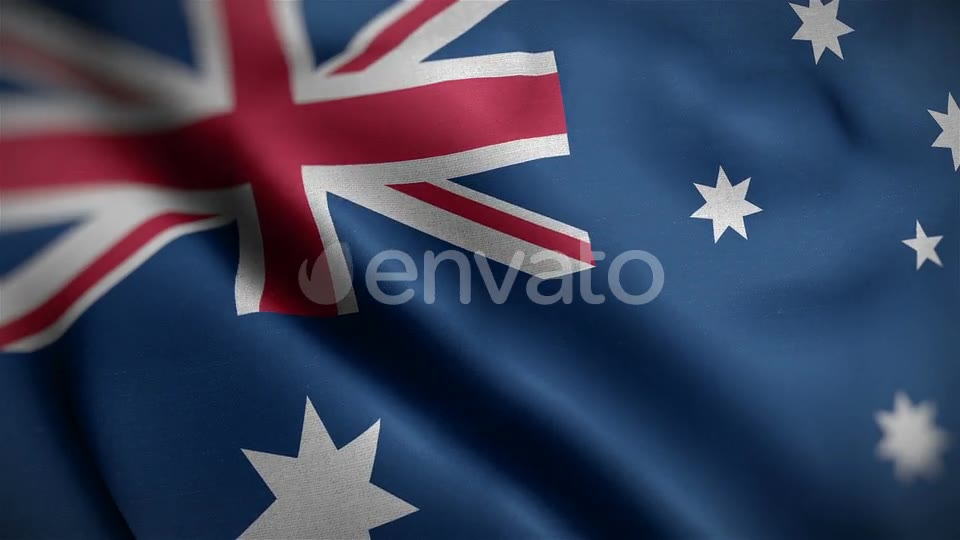 Australia Flag Closeup Blowing In Wind Videohive 25742075 Motion Graphics Image 2