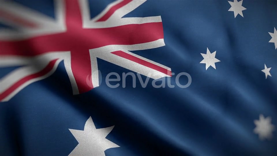 Australia Flag Closeup Blowing In Wind Videohive 25742075 Motion Graphics Image 3
