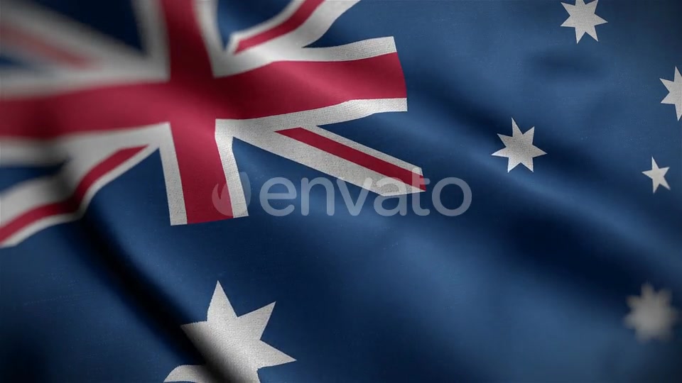 Australia Flag Closeup Blowing In Wind Videohive 25742075 Motion Graphics Image 4