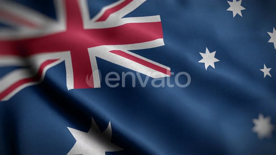 Australia Flag Closeup Blowing In Wind Videohive 25742075 Motion Graphics Image 8