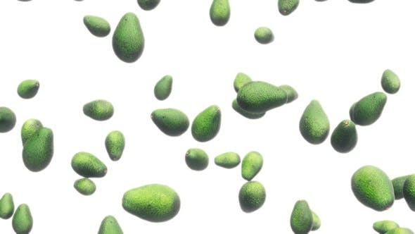 Avocados Falling Against White - 19471105 Videohive Download