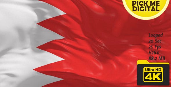 Bahrain Flag 4K - Videohive Download 20327941