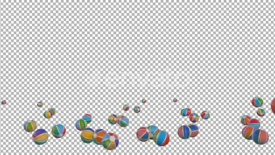 Beach Balls Falling to Transparent Background Videohive 21667562 Motion Graphics Image 11