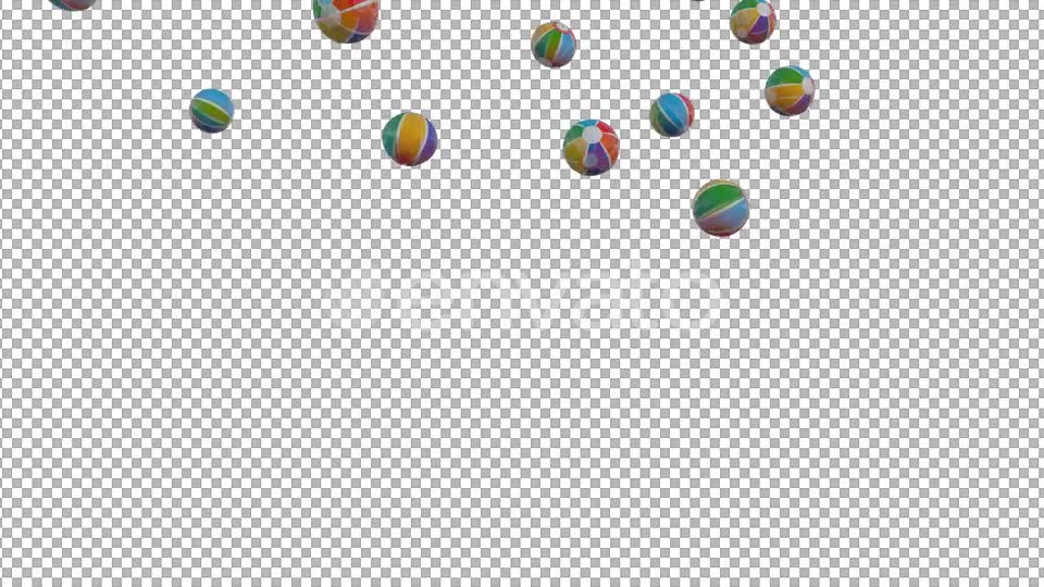Beach Balls Falling to Transparent Background Videohive 21667562 Motion Graphics Image 2