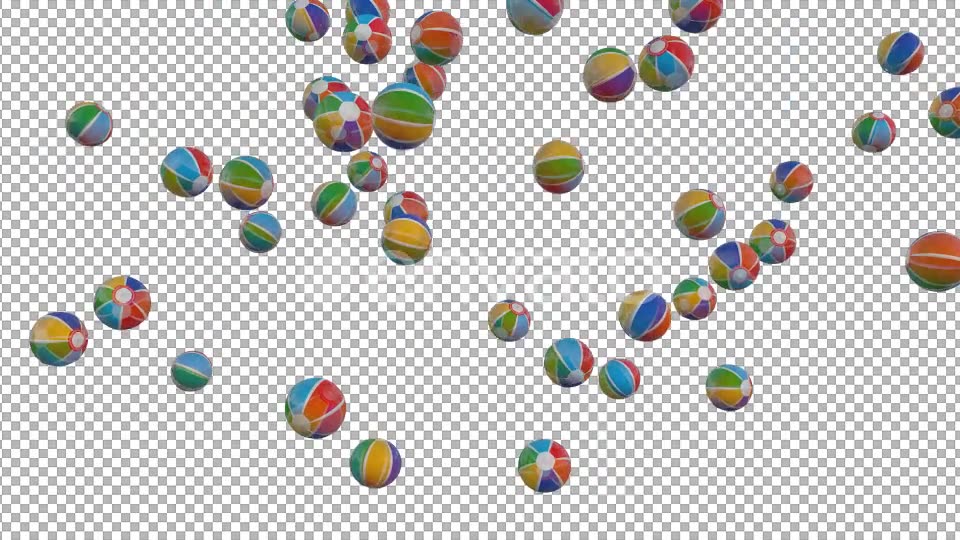 Beach Balls Falling to Transparent Background Videohive 21667562 Motion Graphics Image 3