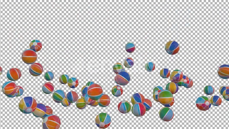 Beach Balls Falling to Transparent Background Videohive 21667562 Motion Graphics Image 4