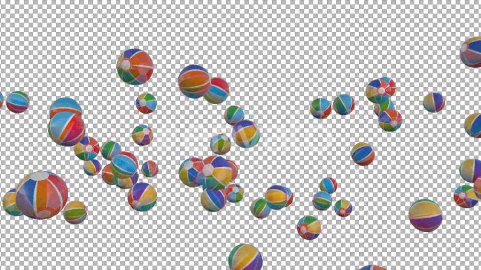Beach Balls Falling to Transparent Background Videohive 21667562 Motion Graphics Image 5