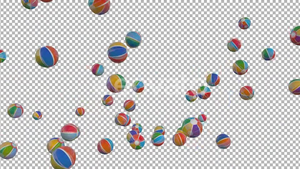 Beach Balls Falling to Transparent Background Videohive 21667562 Motion Graphics Image 6