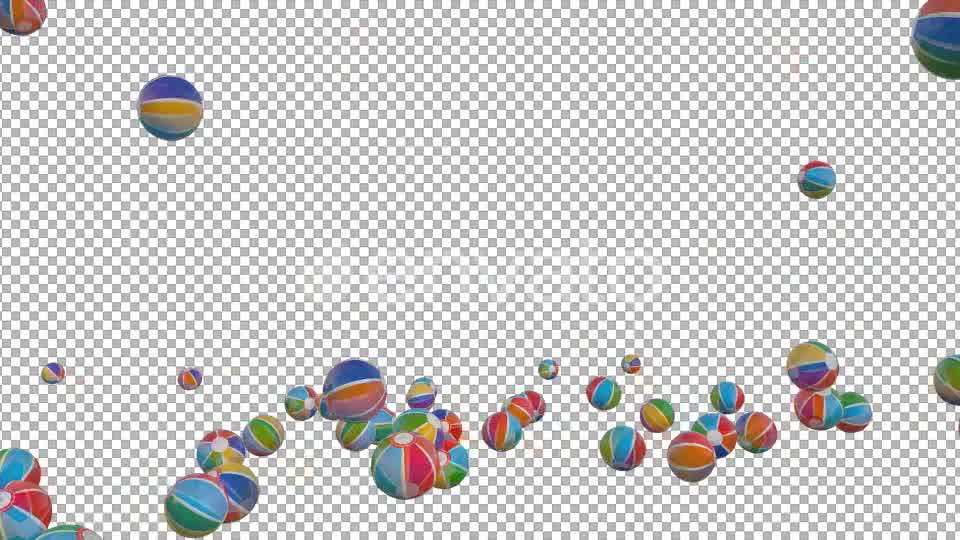 Beach Balls Falling to Transparent Background Videohive 21667562 Motion Graphics Image 8