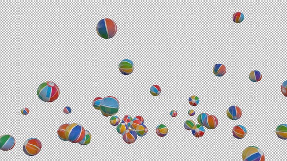 Beach Balls Falling to Transparent Background - Download Videohive 21667562