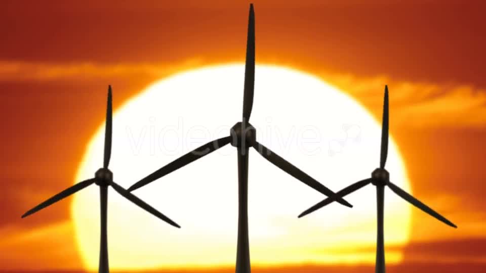 Beautiful Landscape View of Sunset Wind Turbine Field Videohive 21200014 Motion Graphics Image 1