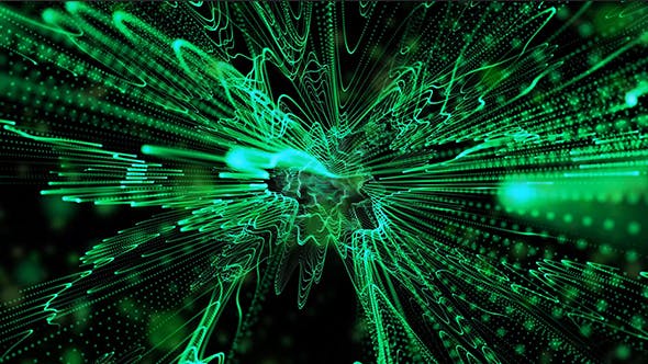 Beautiful Movement Green Particles Background - Videohive 20246877 Download