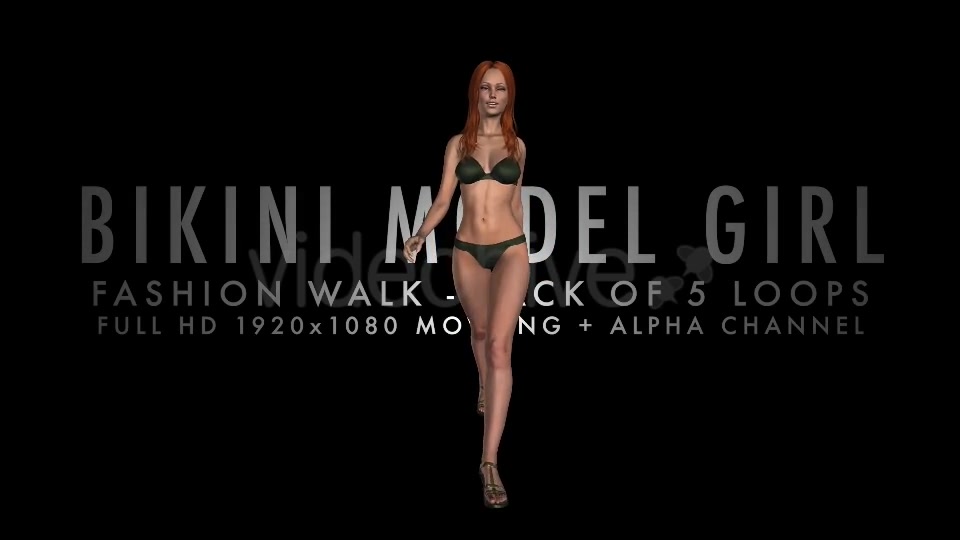 Bikini Girl Walk Cycle Prima Vera Pack of 5 Videohive 19586962 Motion Graphics Image 2