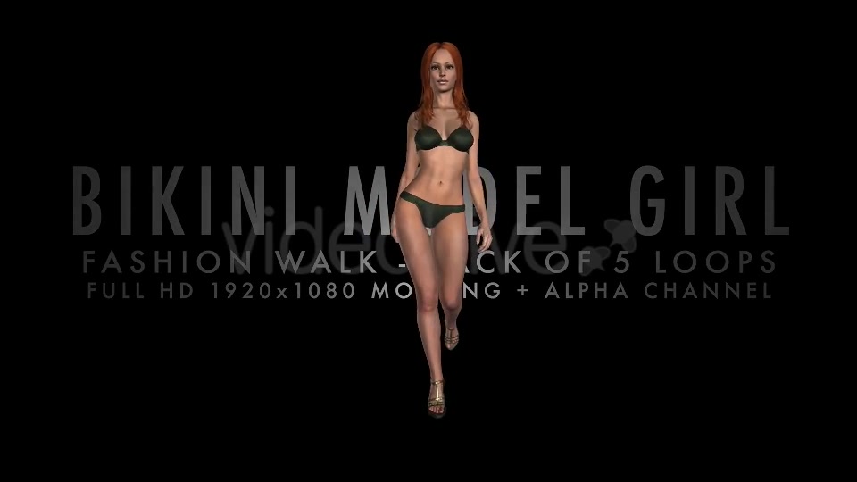 Bikini Girl Walk Cycle Prima Vera Pack of 5 Videohive 19586962 Motion Graphics Image 3