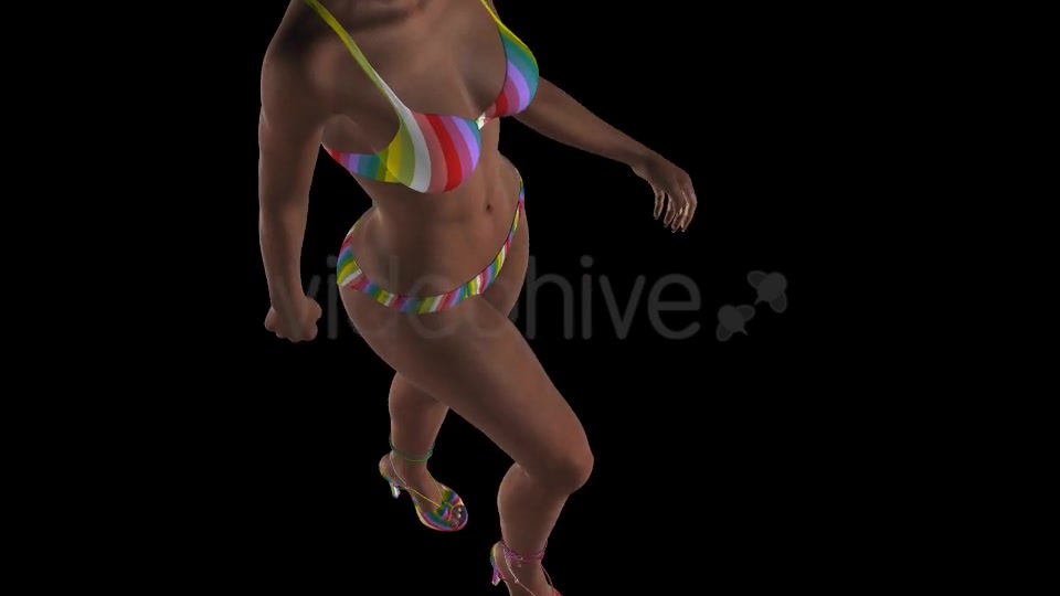 Bikini Girl Walk Cycle Rainbow Lora Pack of 5 Videohive 19589812 Motion Graphics Image 4