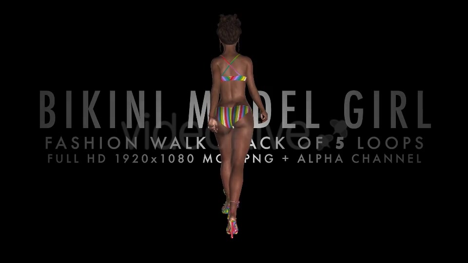Bikini Girl Walk Cycle Rainbow Lora Pack of 5 Videohive 19589812 Motion Graphics Image 8