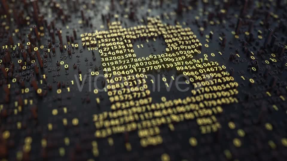 Bitcoin Symbol Made of Golden Numbers Videohive 20860850 Motion Graphics Image 1
