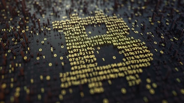 Bitcoin Symbol Made of Golden Numbers - Videohive Download 20860850