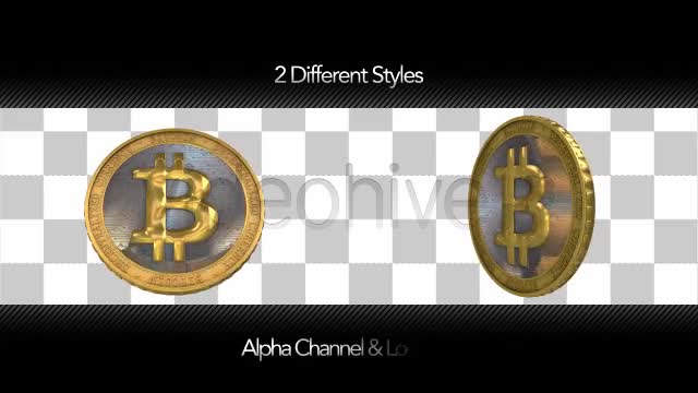 Bitcoin Virtual Currency Spinning and Rotating Videohive 8089170 Motion Graphics Image 1