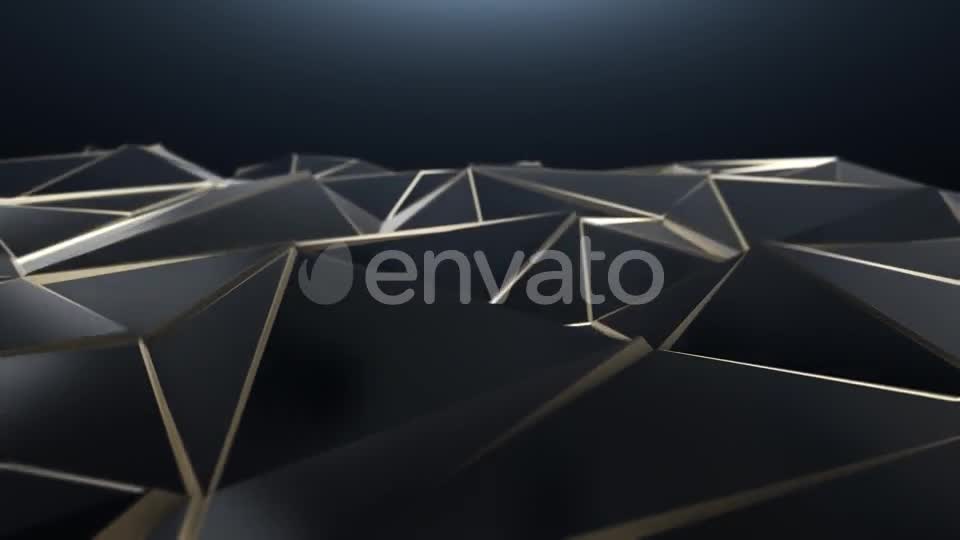 Black and Gold Abstract Low Poly Triangle Background Videohive 21998062 Motion Graphics Image 1