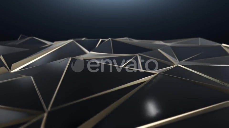 Black and Gold Abstract Low Poly Triangle Background Videohive 21998062 Motion Graphics Image 11