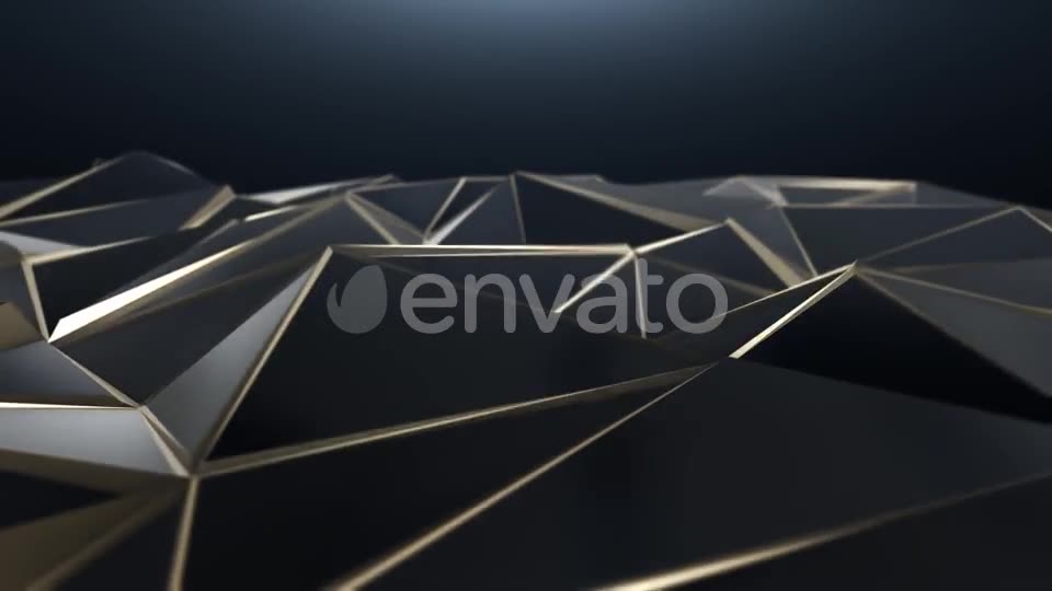 Black and Gold Abstract Low Poly Triangle Background Videohive 21998062 Motion Graphics Image 2
