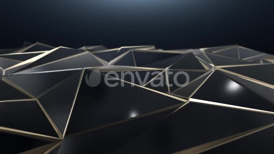 Black and Gold Abstract Low Poly Triangle Background Videohive 21998062 Motion Graphics Image 5