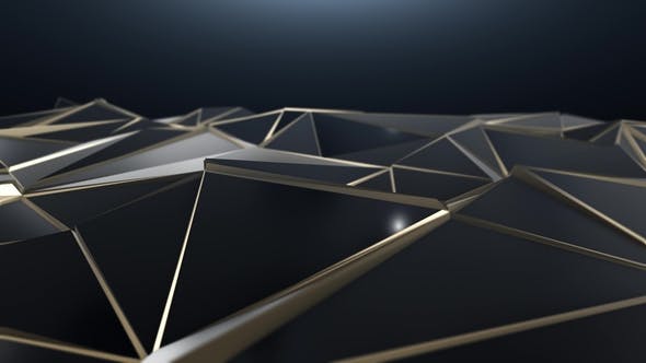 Black and Gold Abstract Low Poly Triangle Background - 21998062 Download Videohive