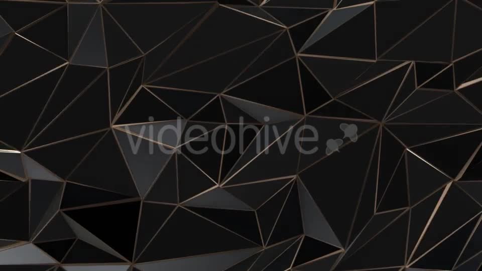 Black and Gold Abstract Low Poly Triangle Background Videohive 21529930 Motion Graphics Image 1