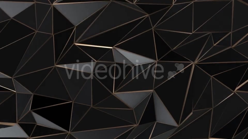 Black and Gold Abstract Low Poly Triangle Background Videohive 21529930 Motion Graphics Image 11