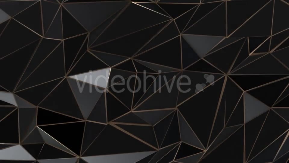 Black and Gold Abstract Low Poly Triangle Background Videohive 21529930 Motion Graphics Image 2