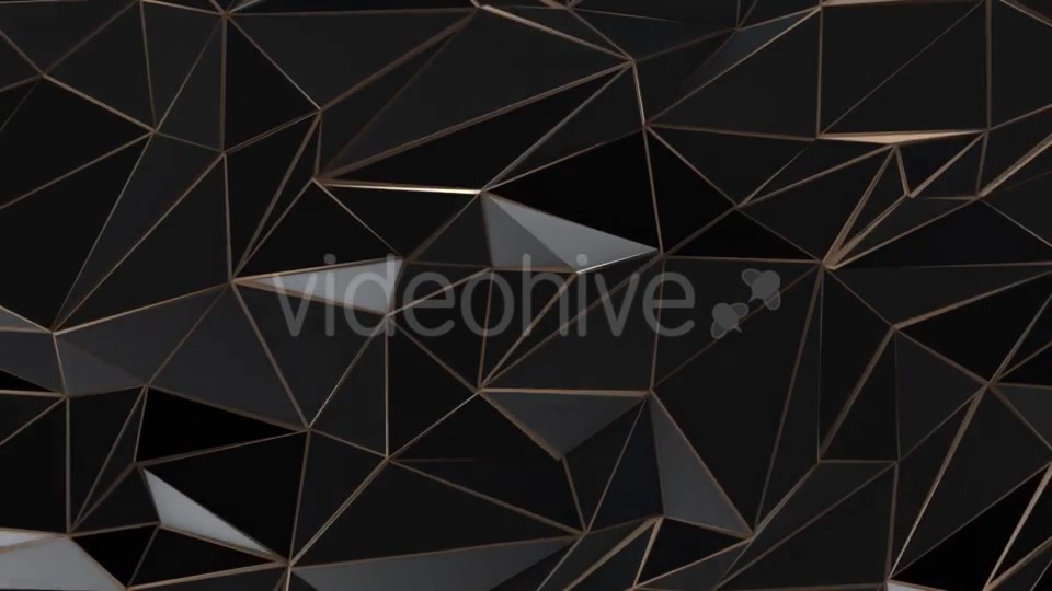 Black and Gold Abstract Low Poly Triangle Background Videohive 21529930 Motion Graphics Image 3