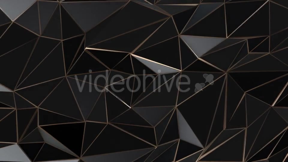 Black and Gold Abstract Low Poly Triangle Background Videohive 21529930 Motion Graphics Image 4