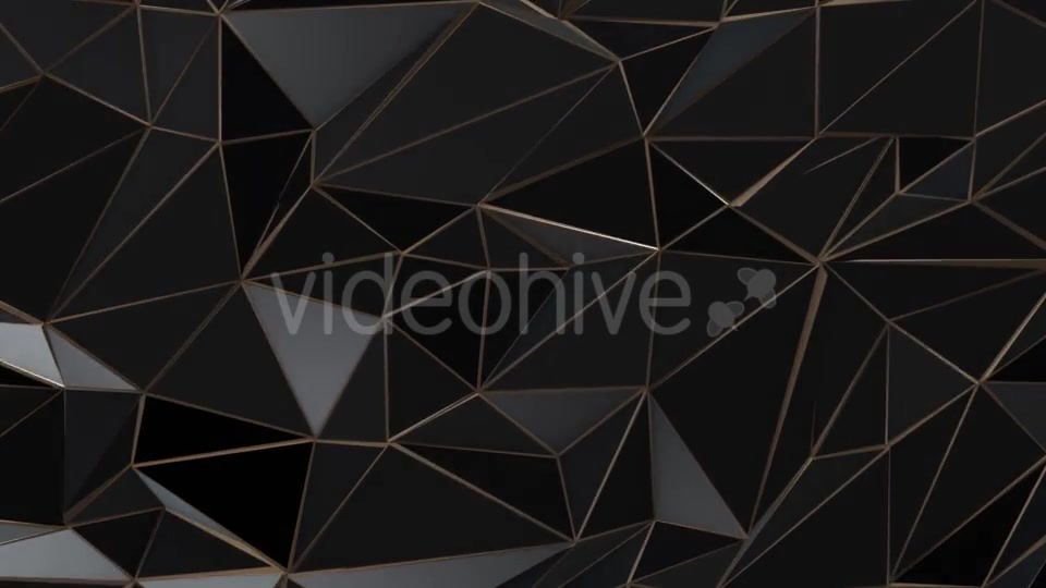 Black and Gold Abstract Low Poly Triangle Background Videohive 21529930 Motion Graphics Image 6