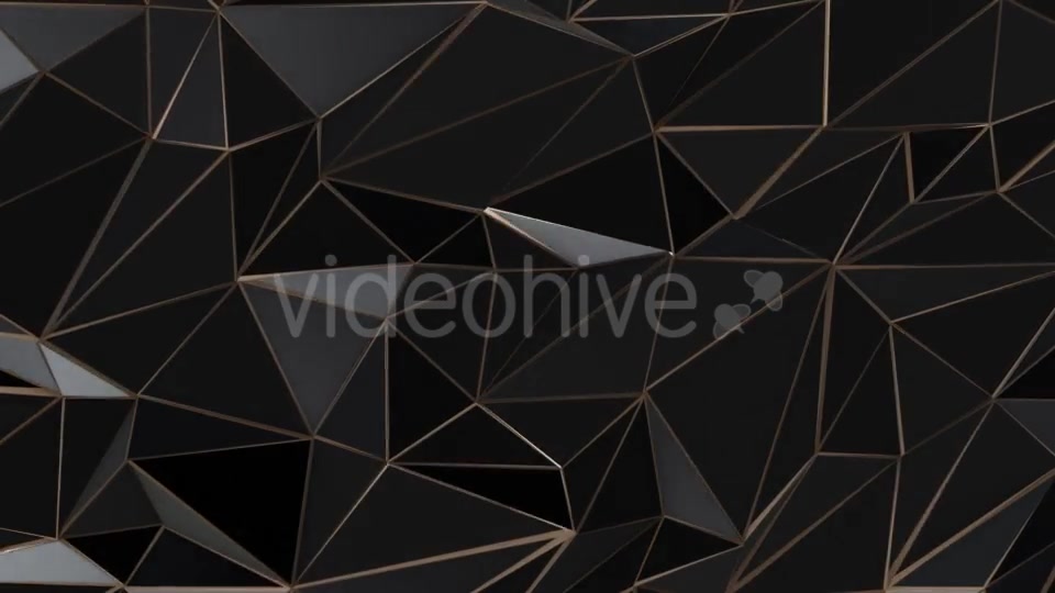 Black and Gold Abstract Low Poly Triangle Background Videohive 21529930 Motion Graphics Image 8