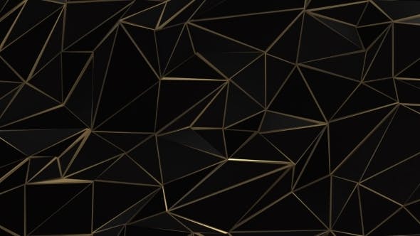 Black and Gold Abstract Low Poly Triangle Field - Videohive 21507841 Download