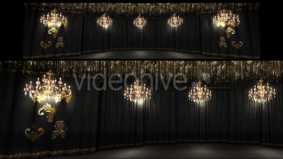 Black Concert Stage And Chandeliers Videohive 21248142 Motion Graphics Image 1