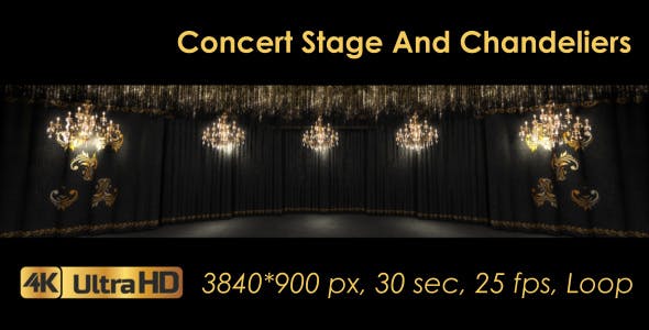 Black Concert Stage And Chandeliers - Download 21248142 Videohive
