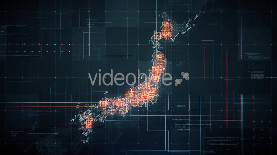 Black Japan Map with Lines Rollback Camera 4K Videohive 19772766 Motion Graphics Image 5