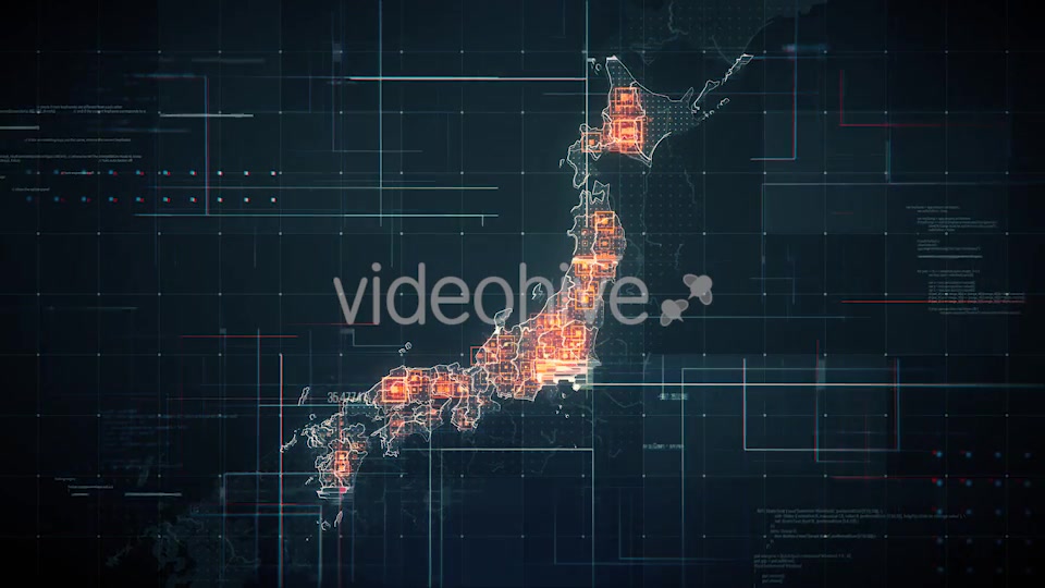 Black Japan Map with Lines Rollback Camera 4K Videohive 19772766 Motion Graphics Image 7
