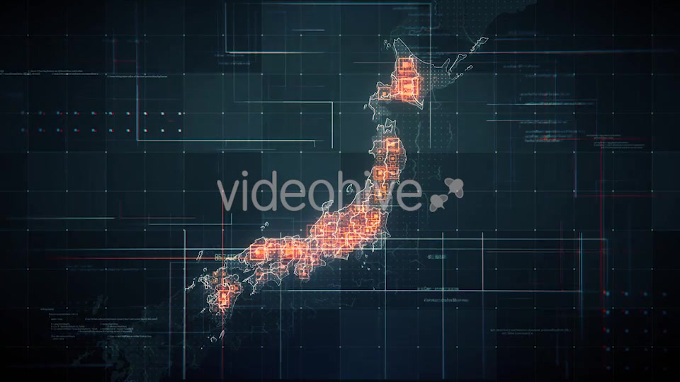 Black Japan Map with Lines Rollback Camera 4K Videohive 19772766 Motion Graphics Image 8