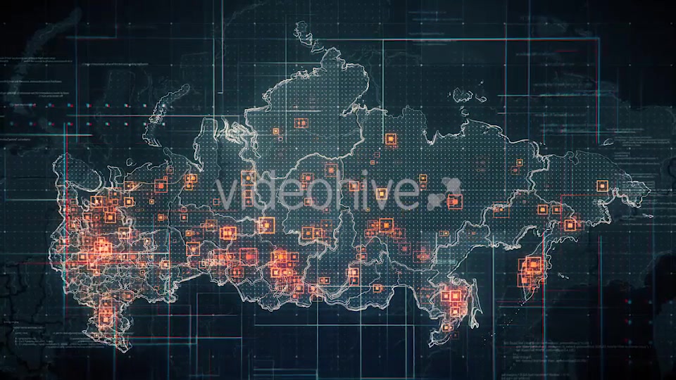 Black Russia Map with Lines Rollback Camera 4K Videohive 19713977 Motion Graphics Image 4